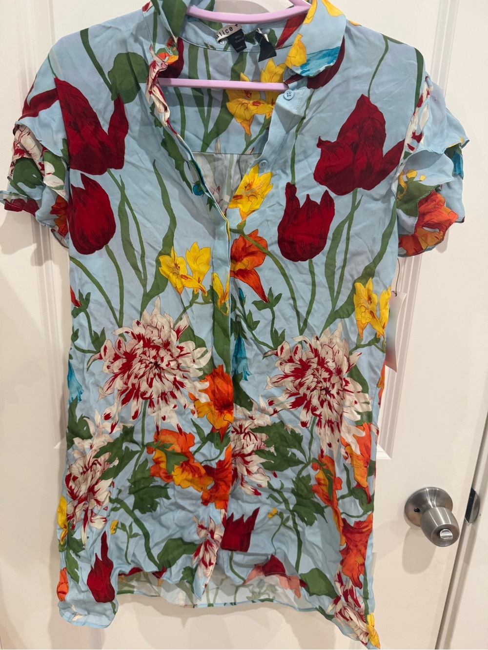 Alice and Olivia floral shirt dress